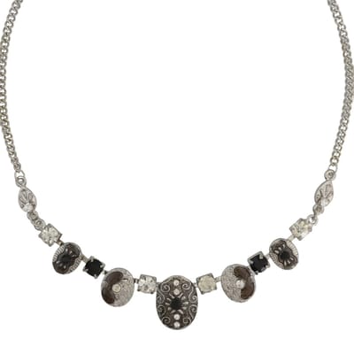 Behave - Ketting - Decoratief Design met Steentjes - 39 cm + Verlengketting