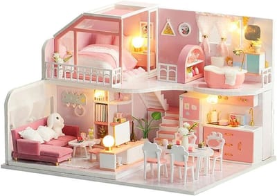 Miniatuur Poppenhuis - Doe-het-zelf Huis - Hobby Project - Inclusief Verlichting - 35 x 25 x 5 cm - Niet Gespecificeerd