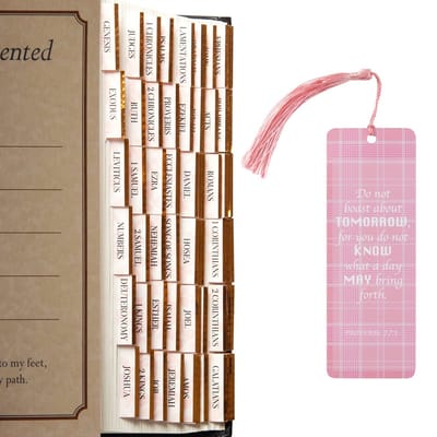 Dailygoods- Bijbeltabbladen 96 Gelamineerde - Index Tabbladen - Studie Benodigdheden - Christelijk Cadeau - Katholieke Tabbladen - Geschikt voor Dames/Heren/Kinderen - Bijbelindex