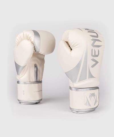 Venum Challenger 2.5 Bokshandschoenen – Wit/Zilver – 10 oz – PU Leer – Unisex Training & Sparring Gloves