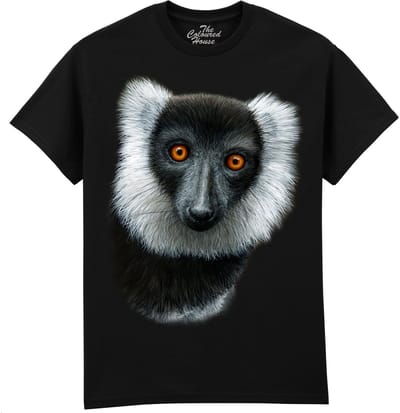 Aap Apen Black And White Ruffed Lemur The Coloured House T-shirt M