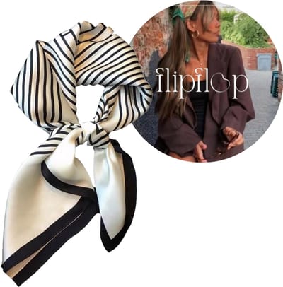 Flipflop Club® Scarf Zebra | Satijnen Hoofdsjaal | Zomer Trend | Festival Head Scarf | Bandana | Headscarf | Headband | Sjaal voor hoofd | Sjaal Haarband | Zijdezacht Sjaaltje