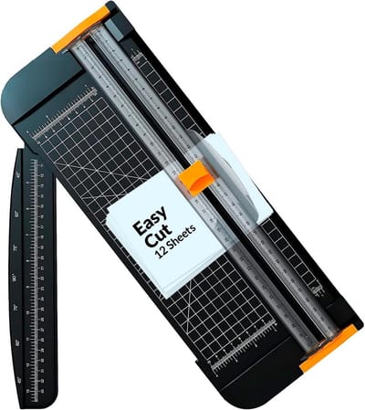 PromoHome Papiersnijder A4 Formaat - Professionele Guillotine met Hoge Precisie - Automatische Veiligheidsvergrendeling - Antislip Basis - Geschikt voor Papier, Foto's, Coupons en Etiketten - Zwart
