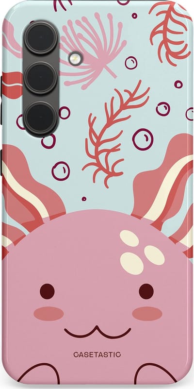Casetastic Hoesje Geschikt voor Samsung S24 - Stijlvolle Beschermende Duo-layer Case - Axolotl knuffels
