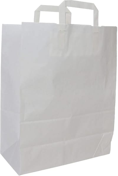 Papieren tasjes 50 stuks Budget - Wit - A4 32x40x16cm - Cadeautasjes - Papieren tasjes met handvat