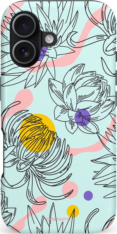 Casetastic hoesje geschikt voor Apple iPhone 17 - MagSafe - Dubbellaagse bescherming - Wildschets - Fashion Case - Zilver Wit Saliegroen Lichtroze