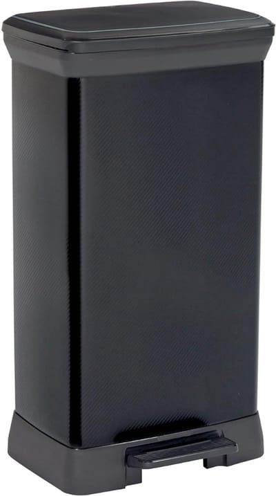 Zyrex® Pedaalemmer 50 Liter – Prullenbak Roestvrij – Vuilnisbak Anti-Geurdeksel - Zwart- ‎‎39 x 29 x 73 cm; 1 kg