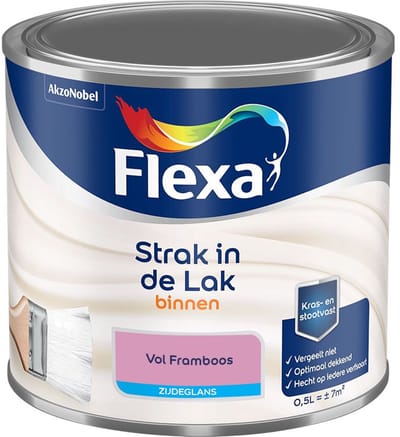 Flexa - Strak In De Lak Binnenlak Zijdeglans - Vol Framboos - Mengverf - 500 Ml