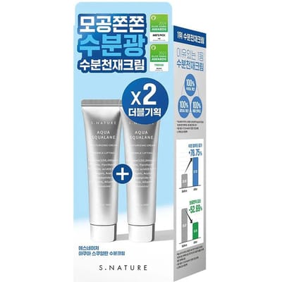 S Nature [1+1 1 Poriën vocht geniuS Crème] S Nature Aqua Squalane vocht Crème 60ml Dubbel Plan [Double Plan] Cream 60+60ml