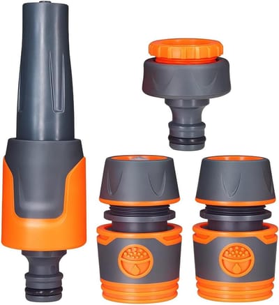 Hogedruk Sproeier - Tuinslangmondstuk Waterstraal - Auto Wassen - Ergonomisch Antislip Handvat - 15 x 10 x 5 cm - Grijs