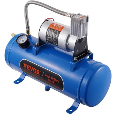 Compresseur d'air 12V avec réservoir 1,6 gallon/6 L, Compresseur d'air pour klaxon de train, Système de compresseur d'air embarqué 120 psi de pression de travail pour klaxons de train,