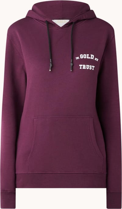 In Gold We Trust The Notorious hoodie van biologisch katoen met logoprint - Paars - Maat S