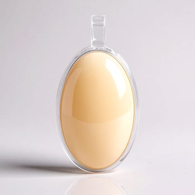 Cavill - Elegante zilveren hanger - 925 Sterling zilver met ovale parelmoer cabochon 20x12 mm - Licht perzik - Tijdloos sieraad dames