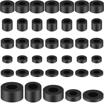 Rubberen Sluitringen Set - Afstandhouders Afdichtingen - Waterdicht Afdichten - Hoge Elasticiteit Schokdemping - 40 Delig Assortiment - Zwart