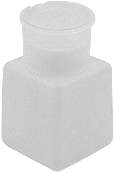 Dailygoods - Anti-statische push down pomp - Alcohol dispenser - Compact vierkant - 100ml - Herbruikbare flessen - Ideaal voor cleanrooms