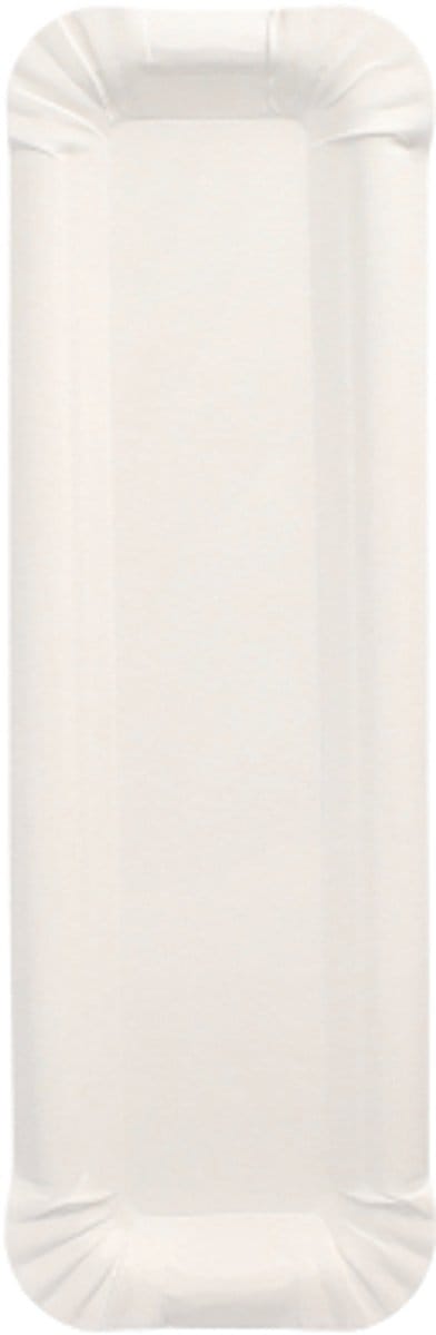 250 Borden, karton pure hoekig 6,5 cm x 22 cm wit