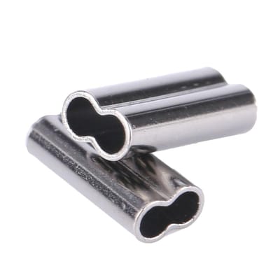 Lot de 100 manchons de ligne de pêche à double barillet en cuivre de 2 mm pour fil de pêche (# 6)