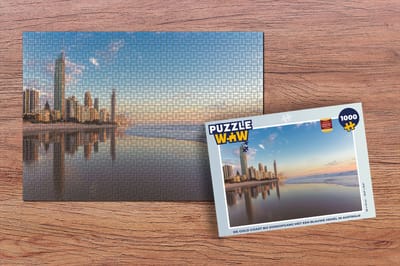 Puzzel De Gold Coast bij zonsopgang met een blauwe hemel in Australië - Legpuzzel - Puzzel 1000 stukjes volwassenen