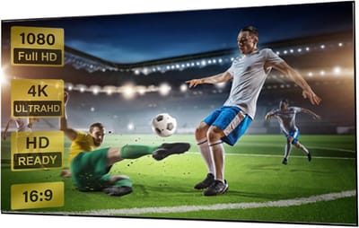 Projectiescherm Vast Frame - Wandmontage Scherm - Thuisbioscoop Ervaring - 4K 8K Ultra HD - 72/84 inch - Wit