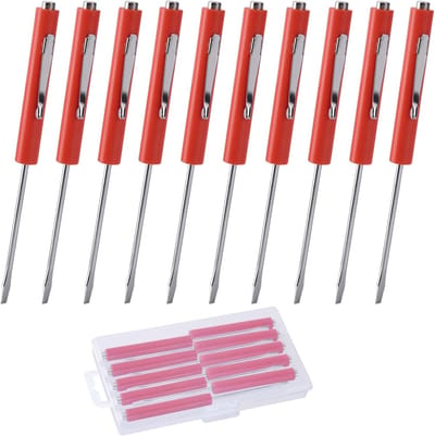 Zakschroevendraaiers 10 Stuks - Mini Schroevendraaierset - Kleine Klusjes Uitvoeren - Magnetische Tips - 137 cm Lengte - Rood
