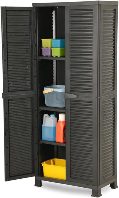 MKSS® Tuinkast - Tuinkist - Tuinkasten voor Buiten - Tuinberging - Kunststof - Zwart