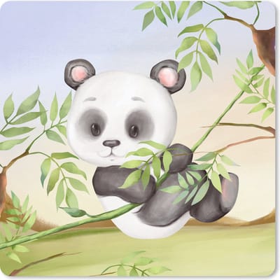 Muismat 20x20 cm - Mousepad Jungle - Panda - Liaan - Muismatten