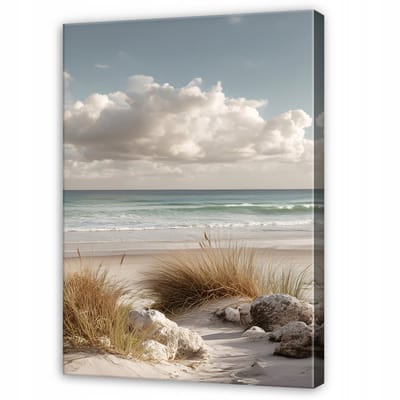 WALLARENA - Schilderij op Canvas 70x100 cm - Schilderijen - Canvas schilderij - Strand motif - Voor de slaapkamer van de salon - Op het doek