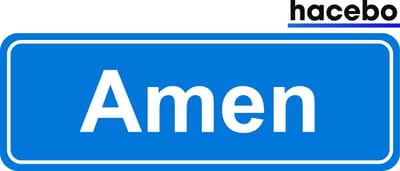 Hacebo - Plaatsnaam Sticker - 29x10 CM - Amen sticker - Verkeersborden sticker - grappige cadeaus - Amen