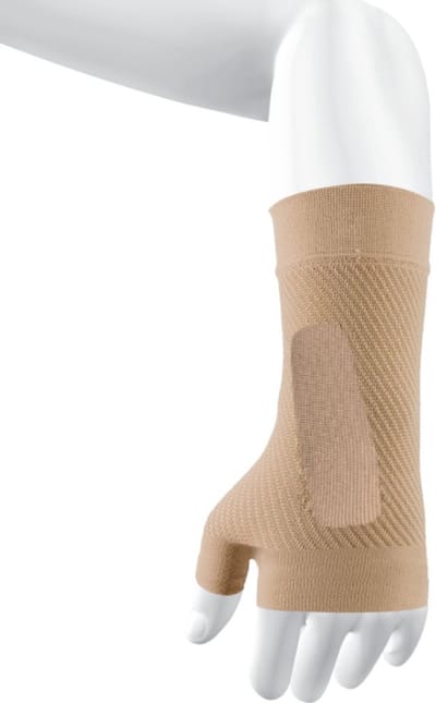 OS1st WS6 polsbandage maat S – naturel – carpaal tunnel syndroom – polspijn – artritis – verbetert de bloedsomloop – vermindert zwelling – ondersteuning van medische kwaliteit – vochtafvoerend - naadloos