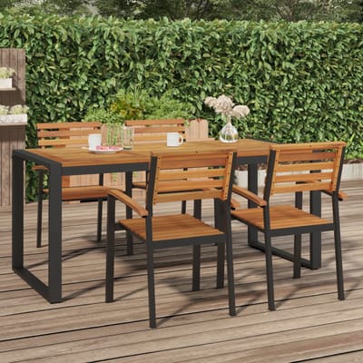 vidaXL - Tuintafel - met - U-vormige - poten - 180x90x75 - cm - massief - acaciahout