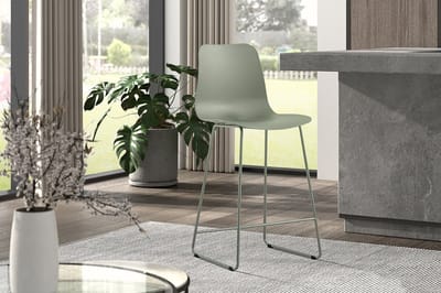 Barkruk Penny Groen - Kunststof - Set van 2 - Zithoogte 49 cm - Zitdiepte 42 cm