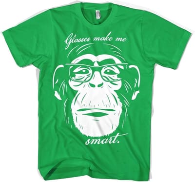 Hybris T-shirt ‘Glasses Makes Me Smart’ – groen