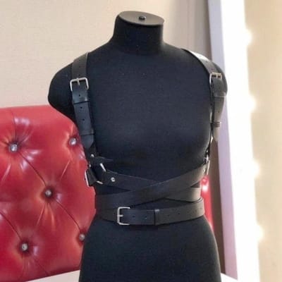 Dames Trend Punk Tailleband Bondage Tailleband Bretels Voor Dames Leren Riem Vrouwelijke Street Style Gotische Kleding Accessoires Adjustable black
