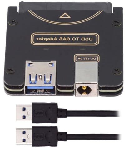 SAS 29Pin naar 5 Gbit/s USB 3.0 RAID Adapter voor harde schijven met chipset en voeding (12V/3A vereist)