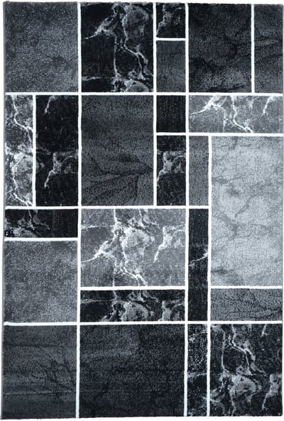 Blanca Vloerkleed – Laagpolig Vloerkleed Blokken Marmer – Grijs – 240x330 cm