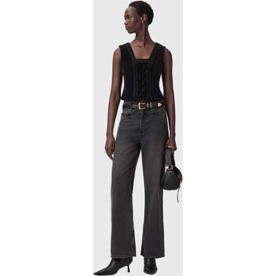 AllSaints Selin Velvet Vest Black Taglia: 2 | Canottiere Outlet | Donna | Nero