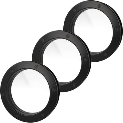 Patrijspoort Deur - Rond Raam - Binnendeuren Vernieuwen - VSG Veiligheidsglas - 250 mm Diameter - Zwart