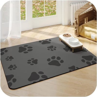 Absorberende hondenvoer mat 50 x 30 cm, rubberen onderlegger voor water- en voerbakken, kat en hond