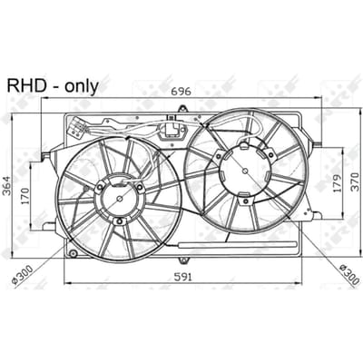 Koelventilatorwiel, motorkoeling NRF 47033