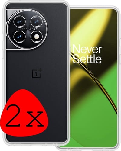 Hoesje 2 Stuks - Geschikt voor OnePlus 11 - Sterk & Shockproof - Case Siliconen - Back Cover - Telefoon Hoes - Transparant