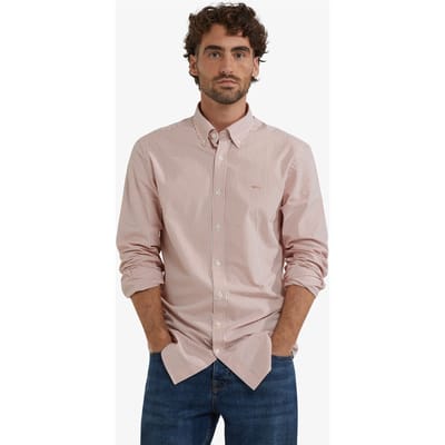 McGregor Poplin Stripe Peached Shirt Sundown Size: S | Long-Sleeved T-Shirts Outlet | Heren | Oranje