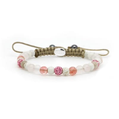 Karma Armband (Sieraad) Spiral Candy Heart xxs (pink crystal) Pink