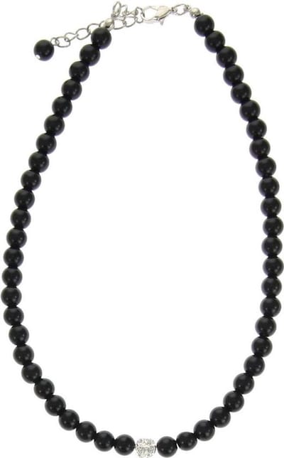 Behave - Ketting met zwarte kralen - Klassieke avondstijl met accent
