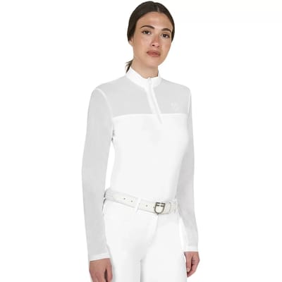 Dames wedstrijdpolo met lange mouwen Equestro Mesh