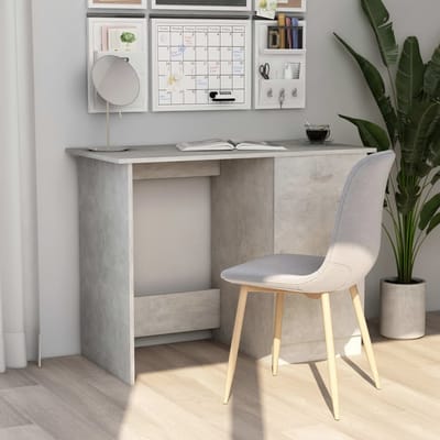 vidaXL - Bureau - 100x50x76 - cm - bewerkt - hout - betongrijs
