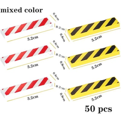 50 PIÈCES MOC Tuile Lisse Imprimée Taille 1x4 1*4 Particules d'Assemblage 2431 Motif à Grains Briques d'Avertissement de Trafic Jouet DIY pour Enfants