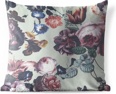 Buitenkussen Weerbestendig - Bloemen - Roze - Groen - 50x50 cm