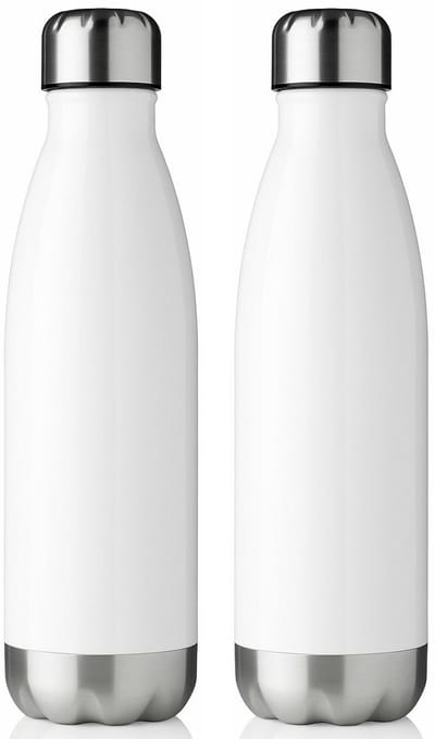 2 Stuks - RVS Vacuüm - Drinkfles - Thermosfles – 510 ml – Dubbelwandig – Warm & Koud – Lekvrij – Wit