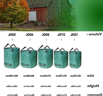 Duurzame Tuinafvalzakken van 272 Liter, Set van 3 Herbruikbare Tassen met Handvatten voor Tuinieren en Afvalverwerking