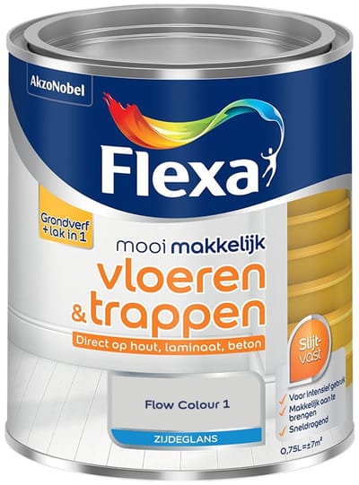 Flexa - Mooi Makkelijk Vloeren & Trappen Zijdeglans - Flow Colour 1 - Mengverf - 750 Ml